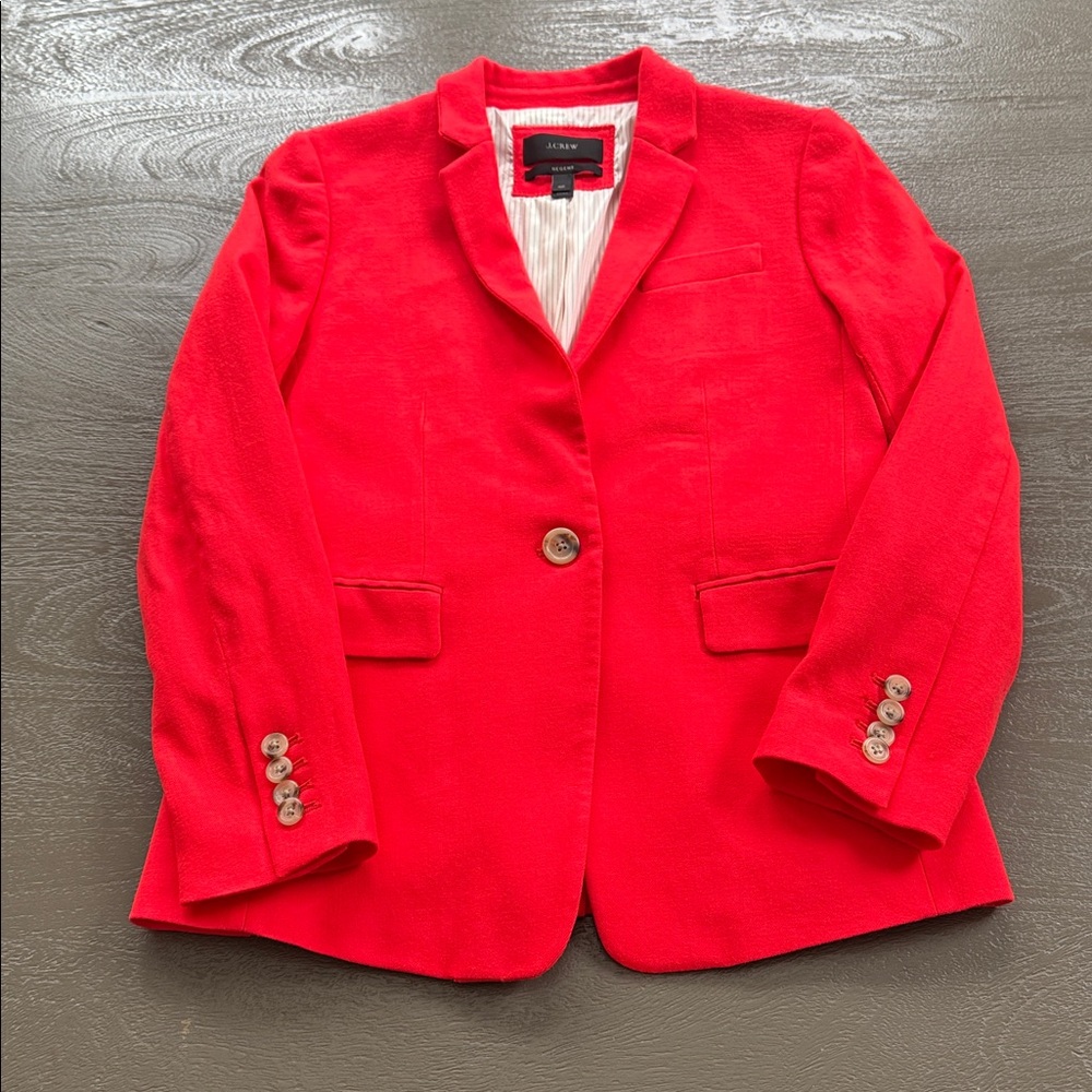 J. Crew Regent Blazer, sunset red/coral, size 4P, fully lined